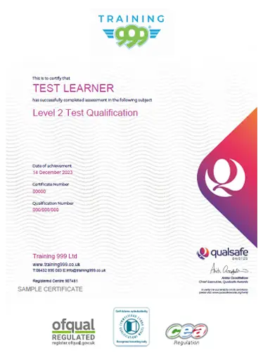 Moving and Handling Trainers Level 3 RQF certificate for emergency services